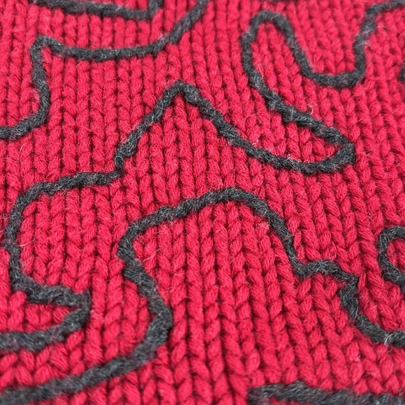 J. Jill Knit Sweater Women’s Small Petite 5% Wool Red Gray Embroidered Pullover - Picture 10 of 10